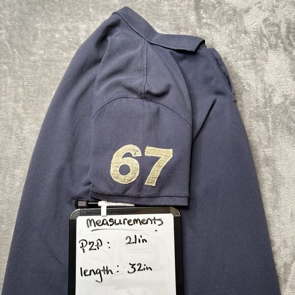 Polo Jeans Company Shirt Men’s Large Blue Short Sleeve Collared Rugby 67 Vintage - Picture 8 of 10